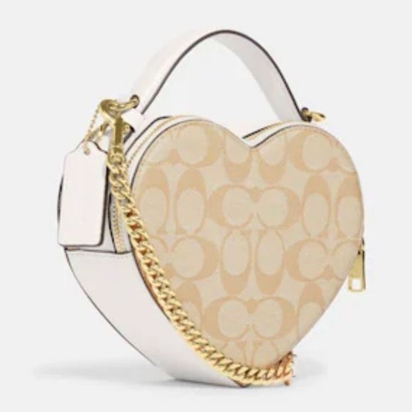 NWT COACH Heart Crossbody In Signature Canvas CJ450 Xbody Messenger Hand Bag - Picture 10 of 14